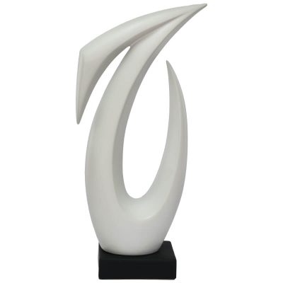 SWAN SCULPTURE ON PLINTH 48CM