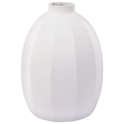 WHITE LINEAR VASE 42X32CM
