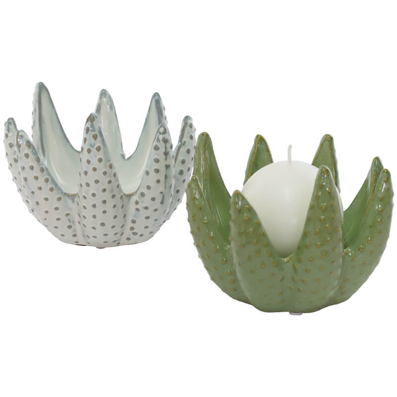 ALOE GREEN CANDLE HOLDER 16X15X13 - Image 2