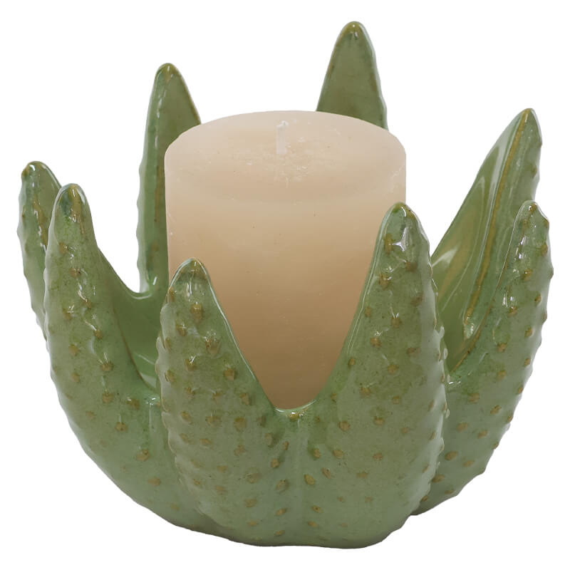 ALOE GREEN CANDLE HOLDER 16X15X13 - Image 3