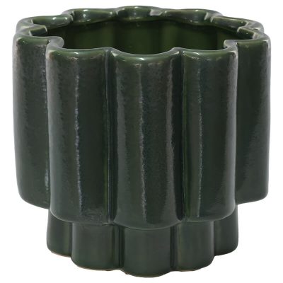 SEAWEED GREEN WAVE POT 16X18CM