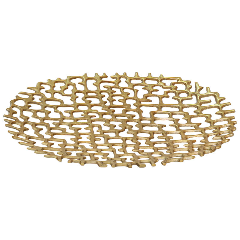 GOLD OVAL LATTICE DECOR 61X34CM