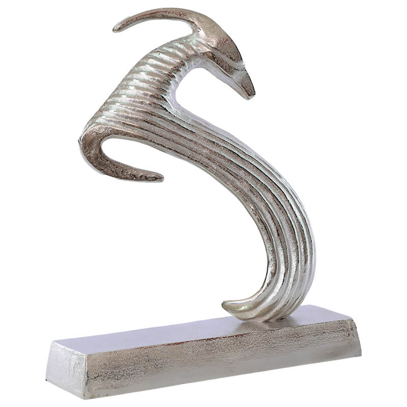 DEER SCULPTURE ROUGH NICKEL 48CM - Image 2