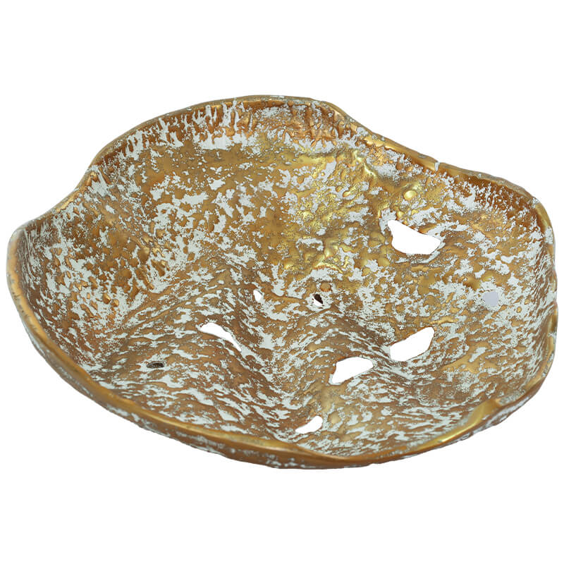 VOLCANIC FLAT BOWL GOLD/WHITE 36