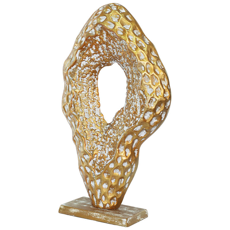 VOLCANIC GOLD/WHITE SCULPTURE 61X35 - Image 2