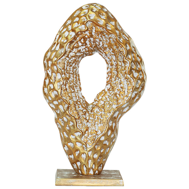 VOLCANIC GOLD/WHITE SCULPTURE 61X35
