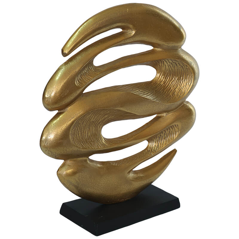 LAVA SCULPTURE GOLD/BLACK 44CM - Image 2