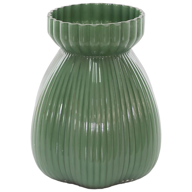 GREEN TINTED VASE 20CM - Image 2