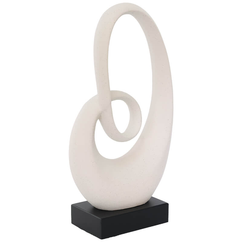 WHITE SCULPTURE BLACK BASE 41CM - Image 2