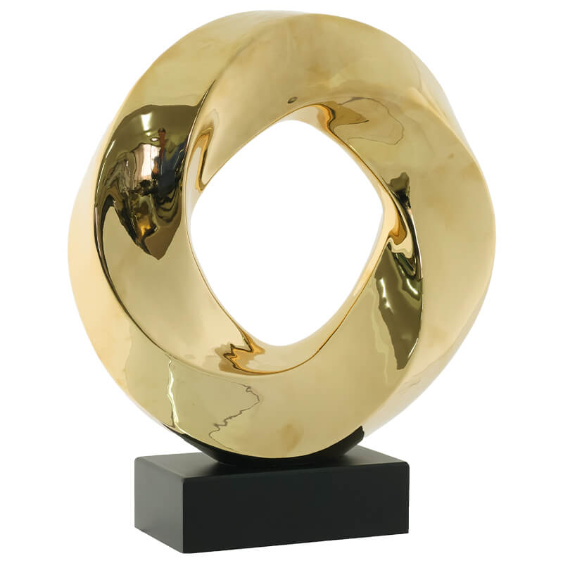 GOLD SCULPTURE BLACK BASE 36CM - Image 2