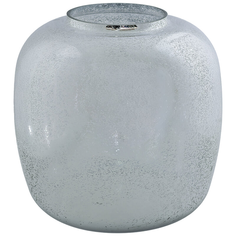 SILVER METALIC VASE 23CM