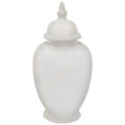 WHITE LINE GINGER JAR/LID 40CM