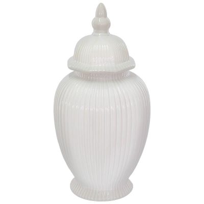 WHITE LINE GINGER JAR/LID 36CM