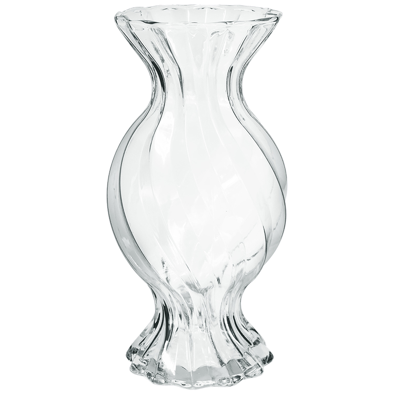 CLEAR TWISTED VASE 35CM
