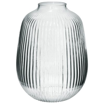 METRO CLEAR FLUTED VASE 25CM