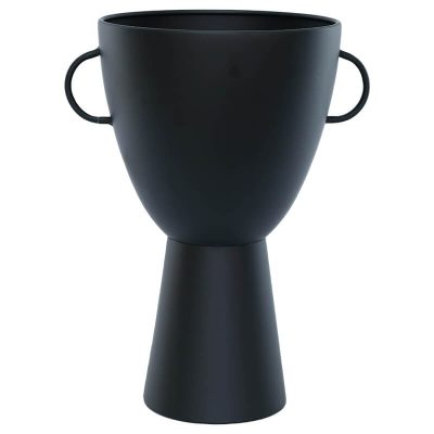 LEMBA FTD HANDLED VASE MATT BLACK 41CM