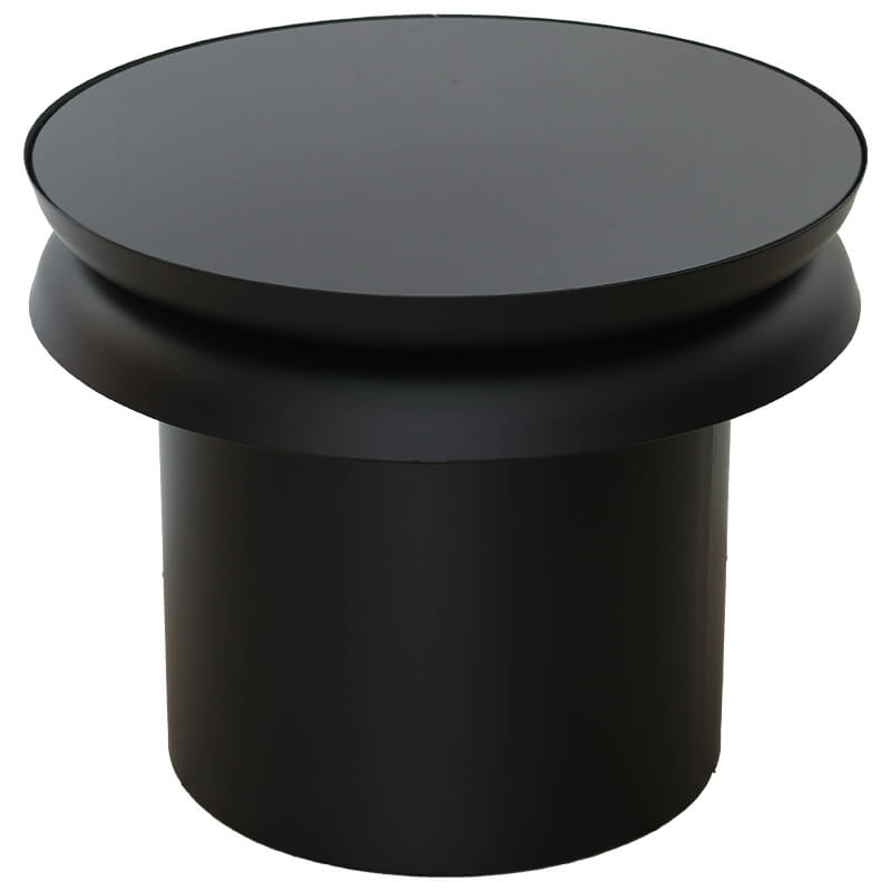 NEW YORK SIDE TABLE BLK/GLASS TOP 40X5