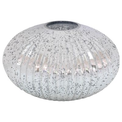 SILVER MERCURY OPTIC VASE 15X25CM