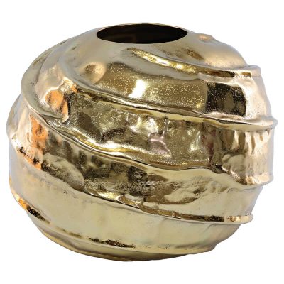 MBALA GOLD SPIRAL RND VASE