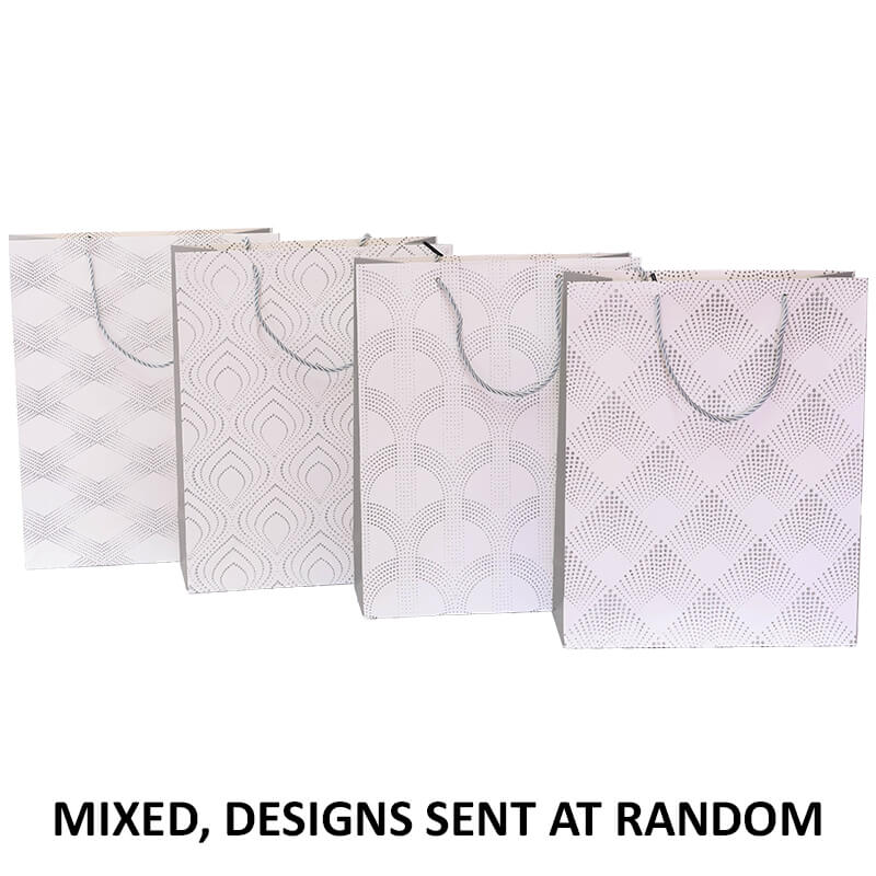 SILVER GEO GIFT BAG MIXED MEDIUM - Image 2