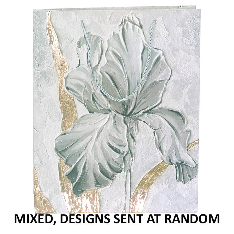GREY FLORAL GIFT BAG MIXED MEDIUM