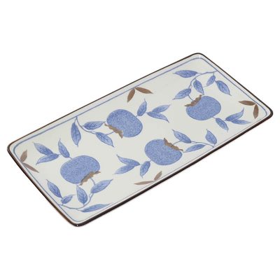 BLUE FRUIT RECT PLATE 30X15CM