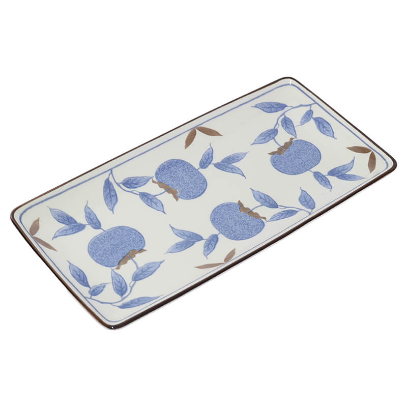 BLUE FRUIT RECT PLATE 30X15CM