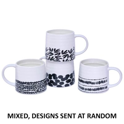 BLACK/WHITE COFFEE MUGS MIXED