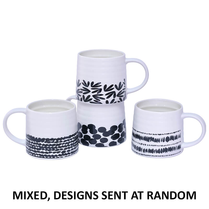 BLACK/WHITE COFFEE MUGS MIXED