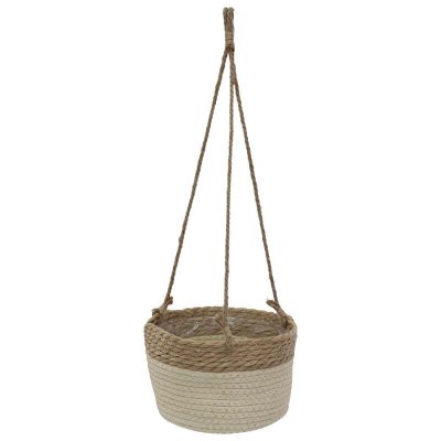 WOVEN DECOR PLANTER BASKET CREAM
