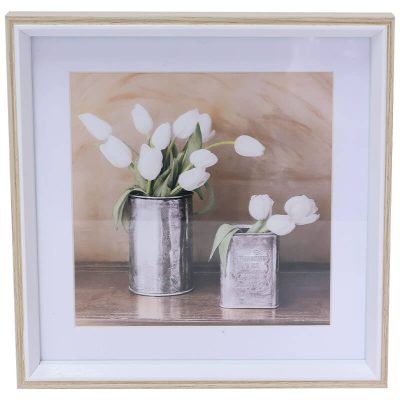 WALL ART TULIPS 25X25CM