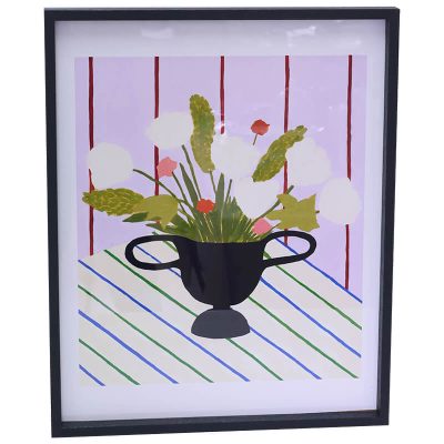 WALL ART BLACK VASE 50X40CM