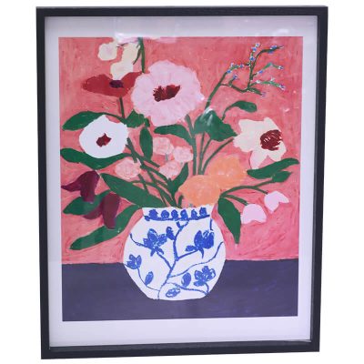 WALL ART BLUE VASE 50X40CM