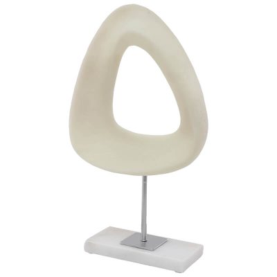 MARBLE SCULPTURE TRI ANGLE 38CM