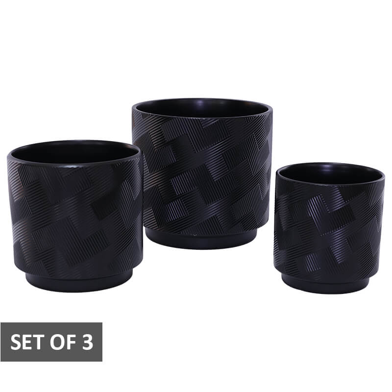 UBUSO BLACK PLANTER SET/3