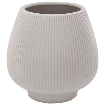 GREY STRIPE POT 16CM